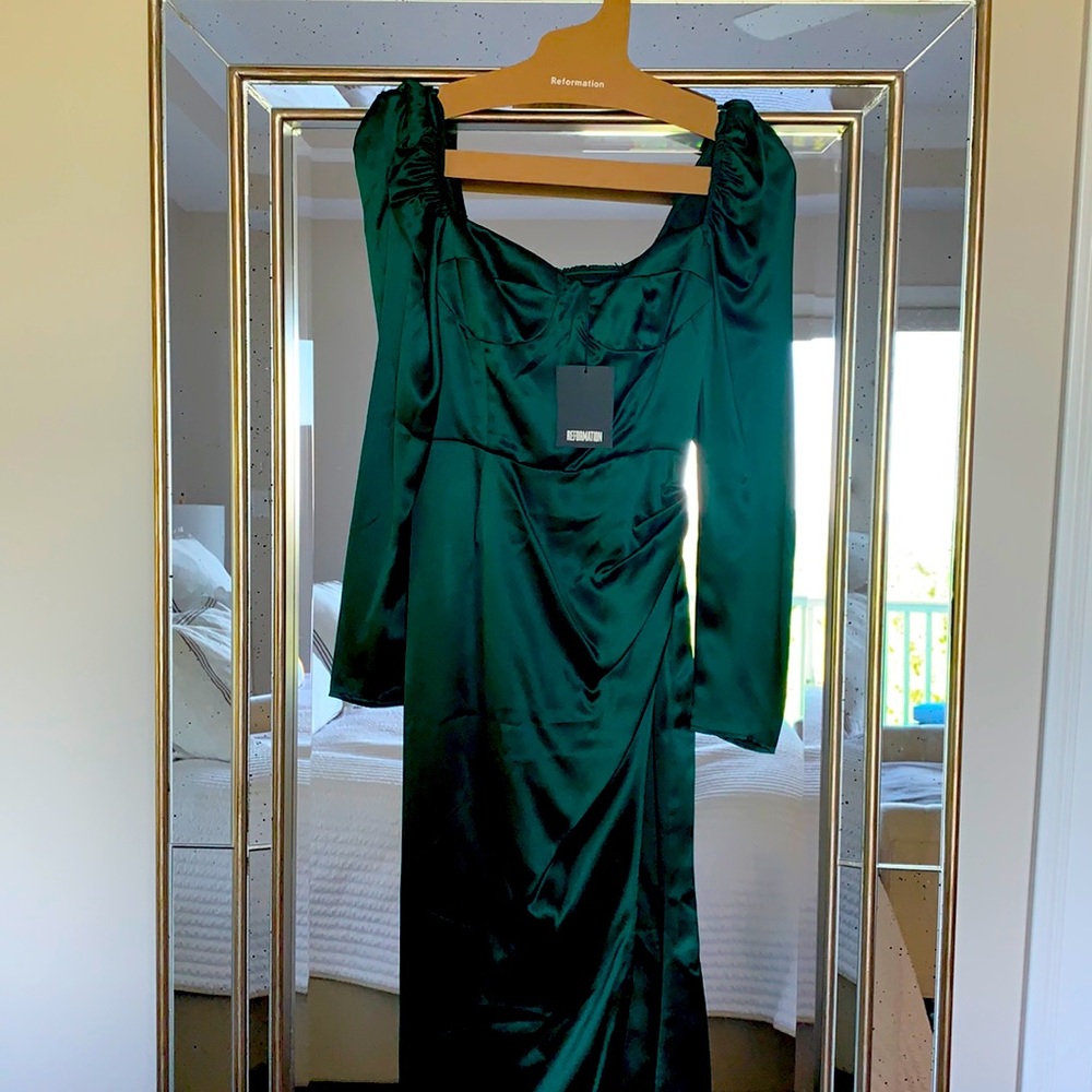 Reformation Rey Silk Midi Dress